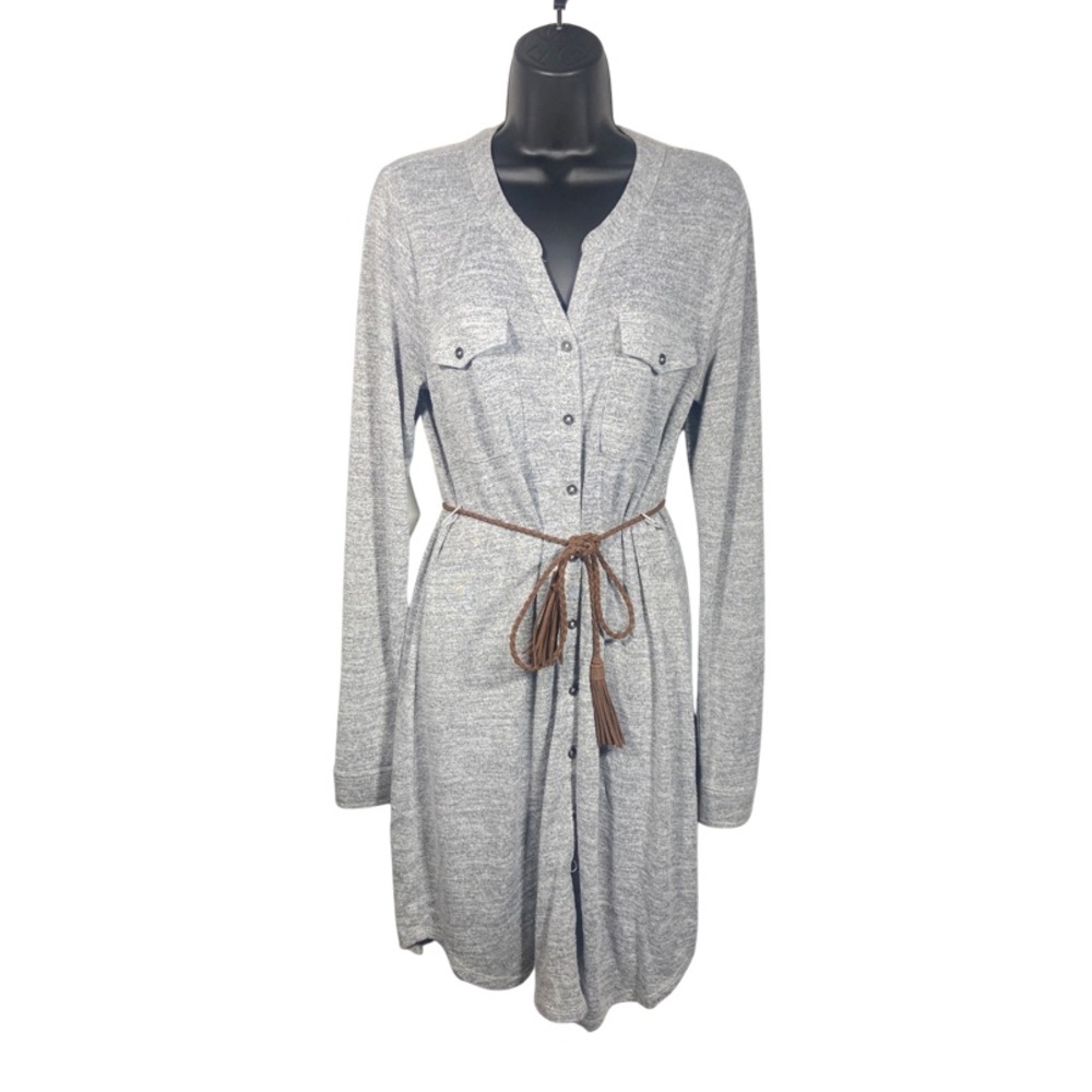 Gray Long Sleeve Dress